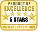 PhpEditors.com - Product of Excellence, 5 Star Rating